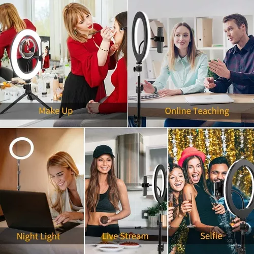 Kit Ring Light Luz Tripé Microfone Wireless Sem Fio iPhone - Imagem 3