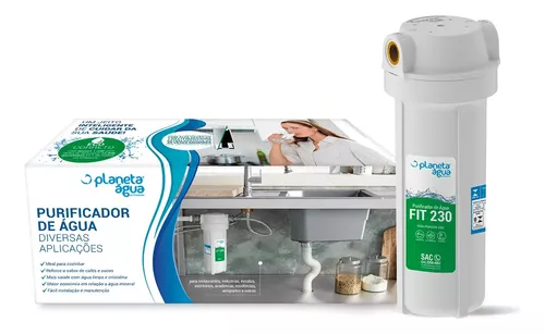 Filtro Purificador Planeta Água FIT 230 Para Instalar Embaixo Da Pia Bebedouro Torneira Rosca 1/2 POU - Imagem 4