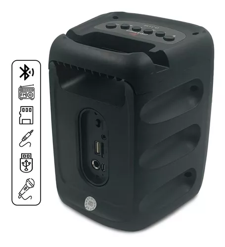 Caixa Caixinha De Som Bluetooth Portatil Radio Fm Potente Cor Preto - Imagem 2