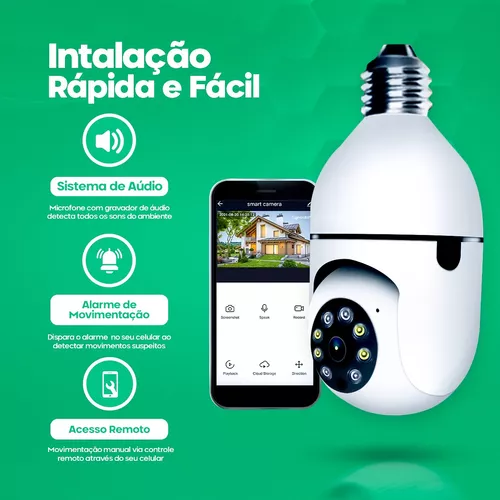 Camera Ip Inteligente Lampada Panoramica Yoosee Wifi E Espiã - Imagem 2