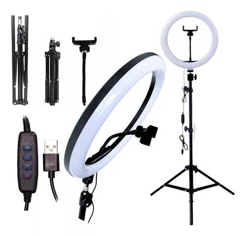 Ringlinght Led Luz Flash Estudio Profissional Com Tripe 210m - Imagem 4