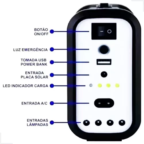 Kit Iluminação Camping Barraca Carregador Solar Portatil Led - Imagem 7