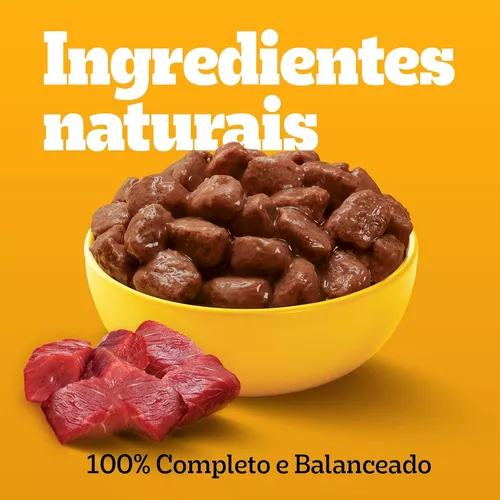 Alimento Pedigree Ração Úmida Pedigree Sachê Carne ao Molho para Cães s de Raças Pequenas - Leve 12 Pague 10 para cão adulto de raça pequena sabor carne em sachê de 100g - Imagem 2