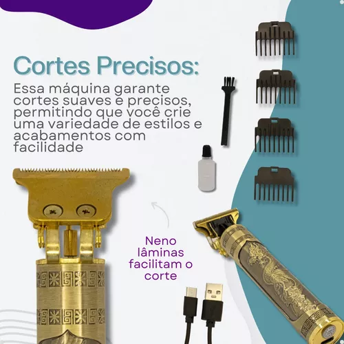 Maquininha Dragon Buda Retro Ultra Afiado Barba Profissional - Imagem 3