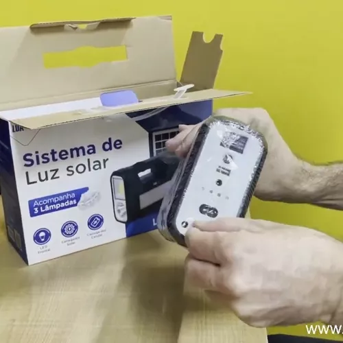 Kit Iluminação Camping Barraca Carregador Solar Portatil Led - Imagem 4